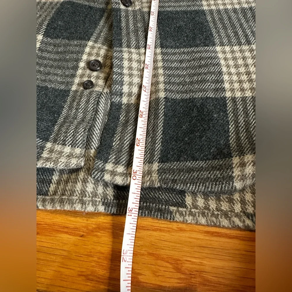 Alaska 1959 Men’s Button Up‎ Plaid Shacket Tan Gray XXL